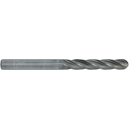 Cgs Tool 4 Flute Xl Length Ball End Mill 1/2"Dia 3"Loc 6"Oal 842-5000